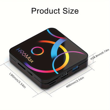 H96 MAX Android 14.0 Smart TV Box RK3518 4K@60fps WiFi 6 y BT 5.4 con voz HDR10, reproductor de medios con Chromecast, navegador, USB y Ethernet, enchufe de 110-220V, control remoto, dispositivo multimedia, dispositivo moderno, alta calidad de pantalla.