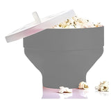 1pc Fabricante de Palomitas de Maíz de Silicona Plegable - Apto para Microondas, Cubo Rojo con Tapa Blanca para Almacenamiento Fácil, Perfecto para Uso Doméstico y Cinematográfico
