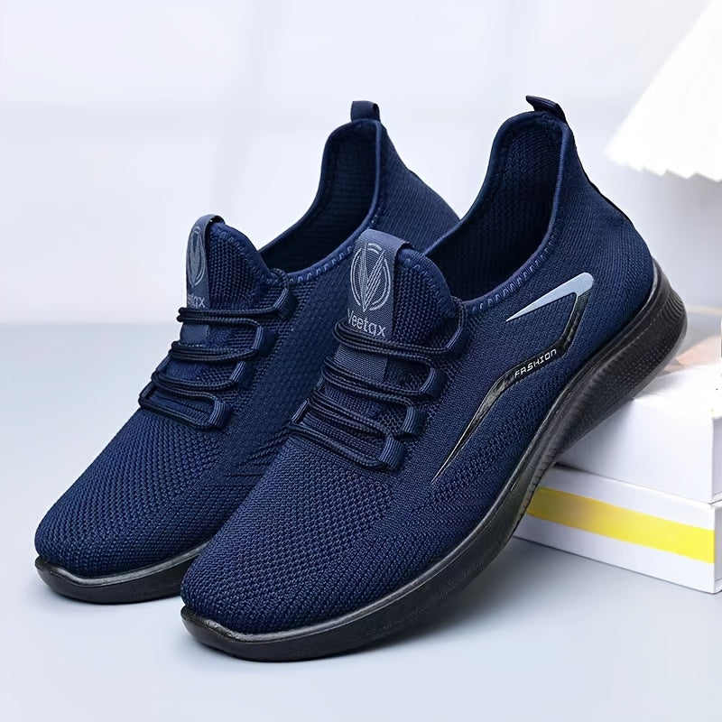Zapatillas casuales transpirables para hombre - Ligero, antideslizante, con diseño trenzado sólido - Negro, ideal para aventuras al aire libre y entusiastas del fitness, calzado deportivo | Aspecto deportivo | Parte superior de malla transpirable, tejida