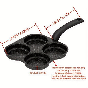 GUANHUANG 1pc Sartén Antiadherente de Hierro Fundido para Huevos, Panqueques y Hamburguesas para Estufas de Gas y Eléctricas, Diseño Multiestufa, Herramienta de Cocina Ideal para el Desayuno, Estilo Moderno Elegante, Sartenes para Cocinar
