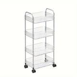 1 carrito de almacenamiento de plástico transparente con 3 niveles - Organizador multi-funcional para cocina, baño, oficina, estante de almacenamiento móvil para cosméticos, productos de belleza y más, organización de oficina | Carrito de almacenamiento