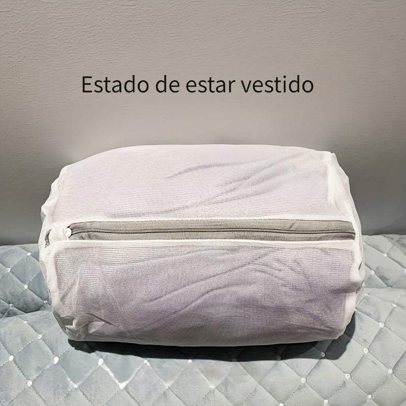 Bolsa de lavandería resistente de poliéster con cierre de cremallera, 1 unidad, forma cilíndrica, malla circular para tenis, zapatillas deportivas, calcetines y sostenes, bolsa organizadora para viaje y hogar, accesorio de lavandería, protector de tela,