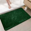 Tapete de entrada con relieve de hojas tropicales, antideslizante, absorbente para baño, lavable a máquina, rectangular de poliéster con respaldo de PVC, para cocina, decoración navideña, Halloween, Pascua, Hanukkah