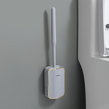 Escobilla de Inodoro Montada en Pared 2024: Escobilla de Inodoro con Mango Largo y Cabeza de Cepillo de ABS+PP+TPR - No se Requiere Taladrado, Decoraciones de Halloween, Navidad