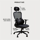 Butaca Ergonómica de Oficina con Soporte Lumbar Ajustable y Cojín de Espuma Viscoelástica - Mecanismo Giratorio 360°, Reposabrazos Ergonómicos, 5 Ruedas para Suelos Duros -