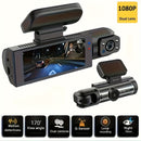 Grabadora de doble cámara para coche, frontal 1080P, trasera 720P, función de visión nocturna, grabación en bucle, disponible con o sin tarjeta de memoria, ideal para automóviles