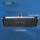 1 cabezal de ducha de lluvia a alta presión ABS, cabezal de ducha de lujo para baño, ángulos ajustables, boquillas de silicona antiobstrucción, ahorro de agua (rectangular y circular), accesorios para baño