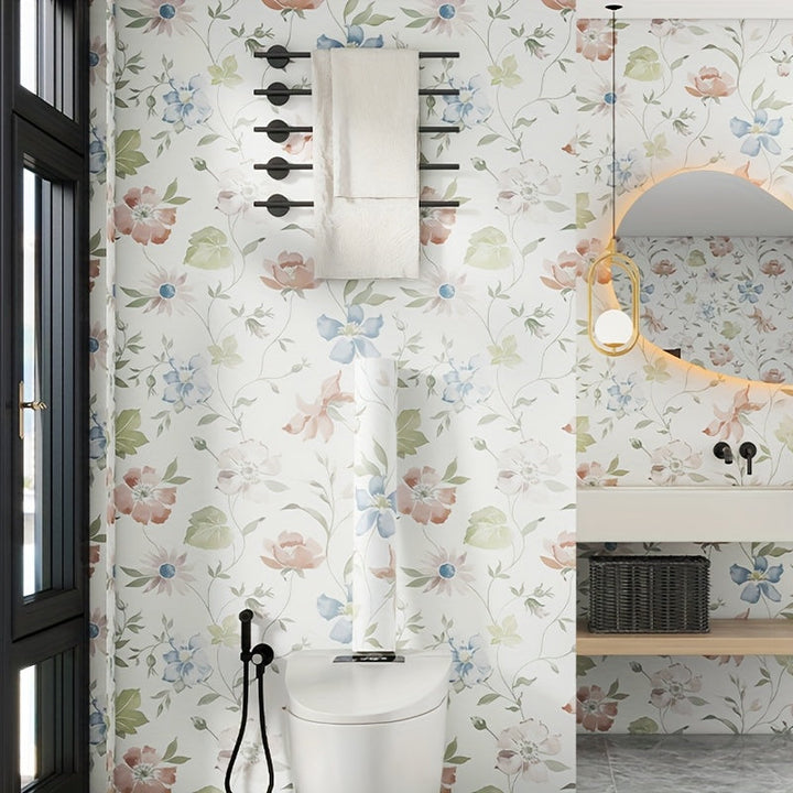 Forros Autoadhesivos para Armarios con Diseño Floral Pastel - Forros de Plástico Duraderos para Cajones y Cocinas, Fácil Instalación Pegar & Despegar para Armarios, Zapateros, Protección de Muebles y Decoración Elegante