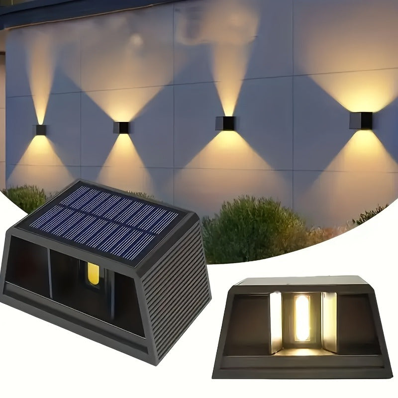 2 Paquetes de Luces Solares para Paredes - Iluminación LED Ajustable para Exterior, Batería Grande de 1200mAh, Operación Automática de Amanecer a Anochecer para Porche, Patio Trasero, Patio, Deck, Jardín, Muro de Contención, Camino, Luces Solares para Ex