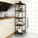 Carrito de almacenamiento de cocina de 4/5 niveles con separadores, diseño plegable para ahorrar espacio para microondas, tostadora y utensilios, organizador de plástico duradero para cocina, baño, garaje - Negro, ancho de 19,29 pulgadas, carrito de alma