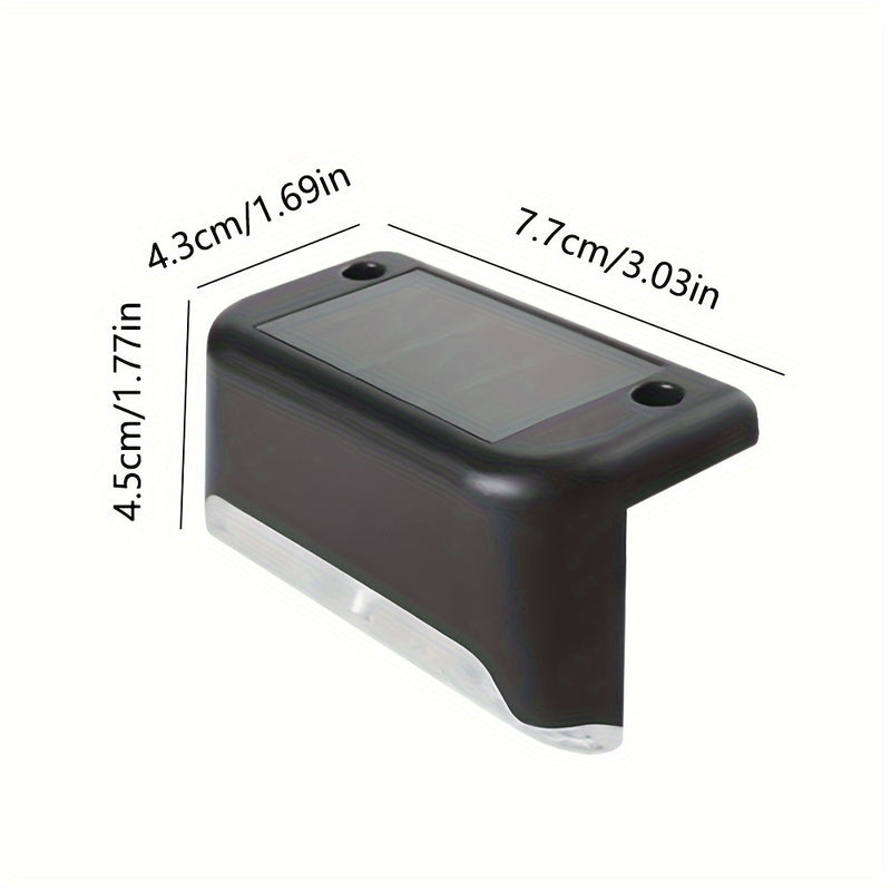 12pcs Luces Solares de Esquina para Exteriores, Encendido/Apagado Automático y Resistentes al Clima, Luces Plásticas para Barandillas de Escaleras sin Necesidad de Cableado, Iluminación Solar para Caminos, Moderna e Eficiente en Energía, Seguridad para C