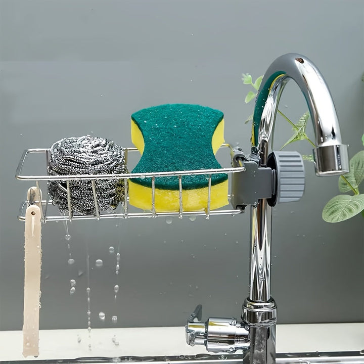 Organizador de esponjas para grifo de cocina, jabonera y porta cepillos de acero inoxidable, ideal para baño o cocina