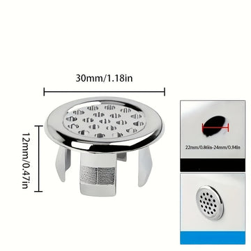 Juego de 4 tapones para desagüe de lavabo, cubreorificios de plástico para baño y cocina, con filtro, reemplazables, sin necesidad de electricidad