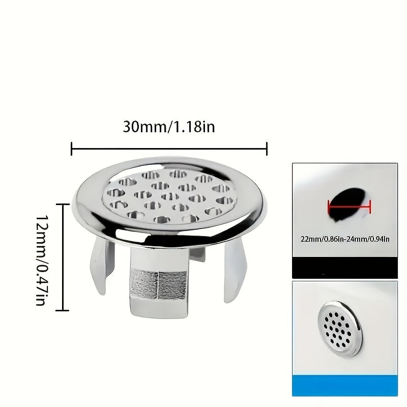Juego de 4 tapones para desagüe de lavabo, cubreorificios de plástico para baño y cocina, con filtro, reemplazables, sin necesidad de electricidad