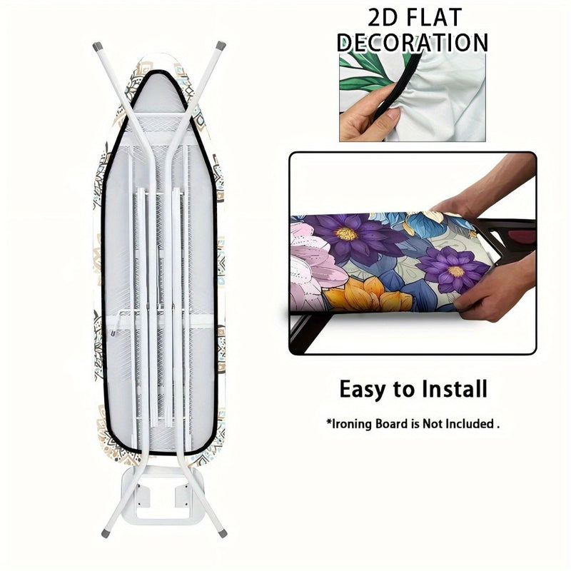 Funda de tabla plana 2D - Rejilla resistente al quemado de tamaño completo, borde elástico, fundas de tabla pesadas estándar con gancho, funda lavable en máquina - 1 pieza