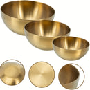 1pieza Tazón de acero inoxidable dorado de 15Cm/20Cm/25Cm - Duradero, resistente a los golpes, tazones multipropósito para ensaladas, postres, arroz, fideos - Ideal para el hogar, fiestas, bodas, festividades (Navidad, Halloween, Pascua, Janucá, Acción d