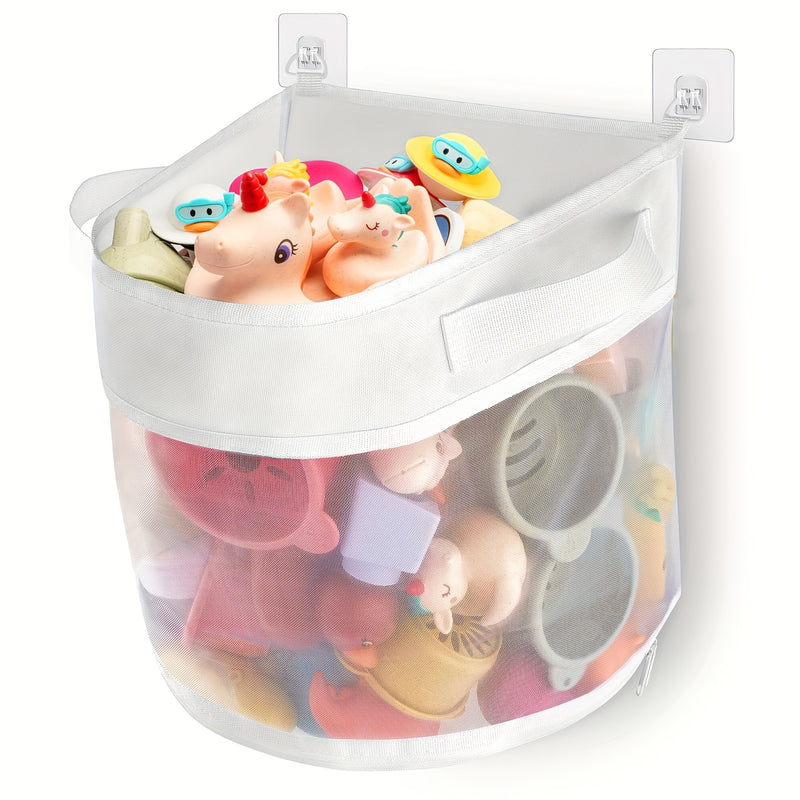 1pc Organizador de Juguetes Multiusos de Estilo Contemporáneo con Cremallera Inferior, Accesorio de Almacenamiento para Juguetes de Ducha de Fácil Acceso, Soporte para Juguetes de Baño