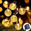 Luces solares de cuerda - 20/50/100 LED con 8 modos de iluminación, control de botón, plástico duradero, ideales para jardín, camping, fiestas, Navidad y decoración de patios, luces decorativas