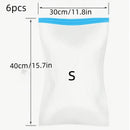 6pcs-Bolsas de Compresión Sin Bomba - Bolsas Ahorradoras de Espacio - No Necesita Vacío ni Bomba para Viajar - Ayudante de Almacenamiento Ahorra Espacio, Haz que Tu Viaje Sea Conveniente, Almacenamiento de Calcetines y Ropa para Viajar y en Casa