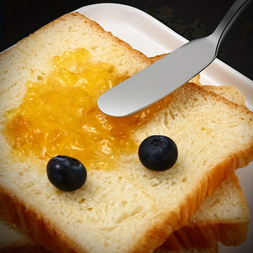 2 cuchillos de acero inoxidable para mantequilla, queso, pan y mermelada, punta redonda