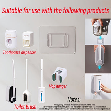 Juego de 3 accesorios de baño, Parches adhesivos para montar en la pared sin perforar agujeros, que no dañan las paredes ni se caen, adecuados para una fuerte adhesión de la mayoría de los productos en nuestra tienda