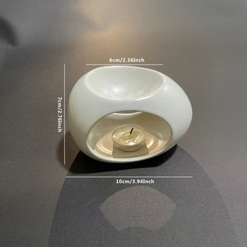 Portavelas de cerámica con forma de huevo para mesa - Perfecto para decoración de Halloween o Navidad