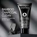 Mascarilla de carbón activado con bambú, mascarilla de arcilla limpiadora de poros, sin látex, sin fragancia, apta para todo tipo de piel clara beige, limpieza profunda, control de grasa, unisex