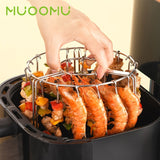 Brochetas de Acero Inoxidable con Ganchos Colgantes - Kit Accesorio para Freidora de Aire y Horno, Palitos para Parrilla BBQ para Kebabs de Carne