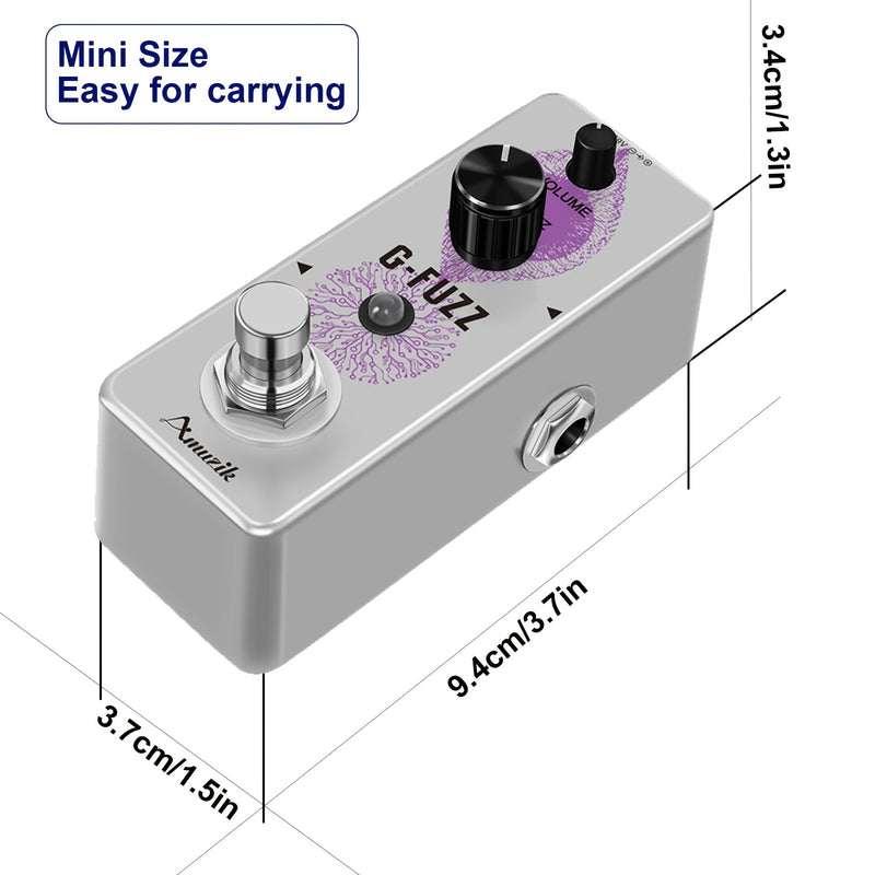 Pedal de guitarra Fuzz clásico vintage, elegante pedal de guitarra Fuzz clásico Mini pedal Fuzz para guitarra eléctrica Pedal Fuzz especial adecuado para música electrónica Mini tamaño True Bypass