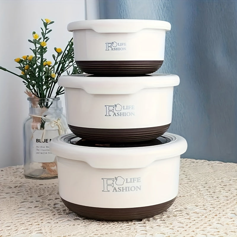 Juego de 3 piezas de lonchera de acero inoxidable, caja de almacenamiento de alimentos de acero inoxidable 304, lonchera apilable que no ocupa espacio - ideal para escuelas, campamentos y viajes - la elección perfecta para almuerzos, snacks y pícnics