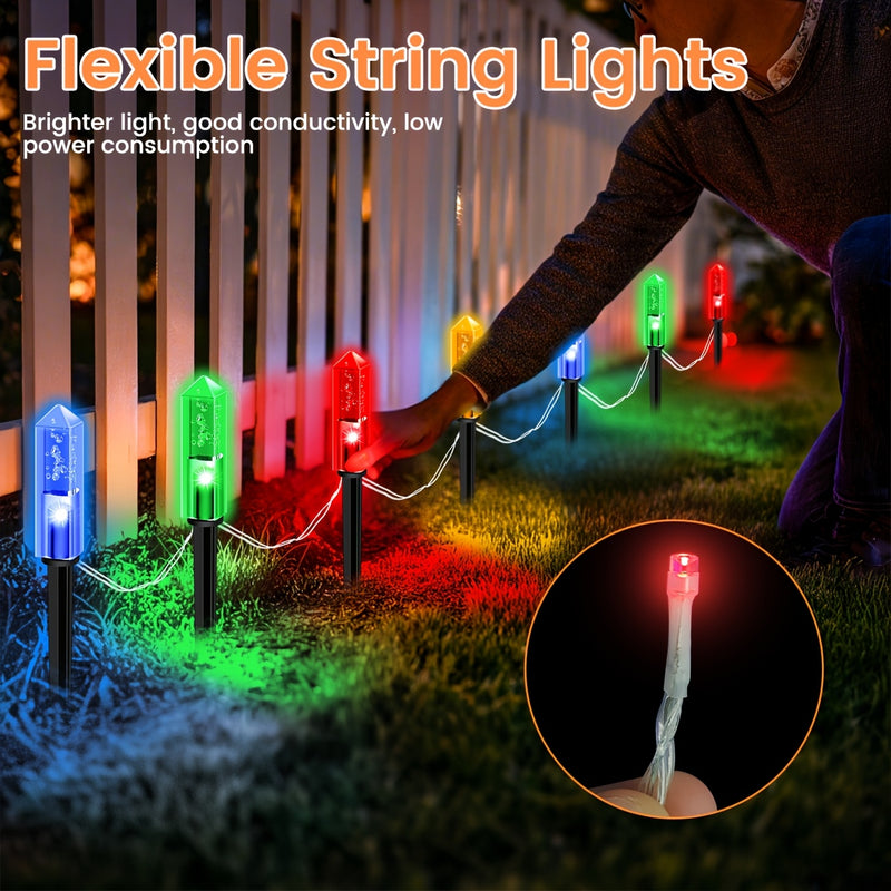12 piezas de luces decorativas solares para jardín, luces LED azules/rojas/verdes/amarillas, ideales para exteriores, calles, jardines y paisajes, semi enterradas, decoración exterior, regalo perfecto para amigos y familia
