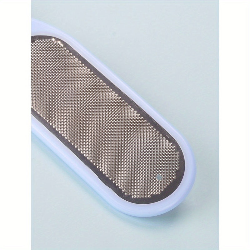 Limpiador de Pies Reutilizable de Acero Inoxidable - Diseño Ergonómico Doble Cara para Exfoliación y Suavizado Beige Claro, Herramienta Portátil de Cuidado Manual para Hombres y Mujeres, Sin Necesidad de Baterías