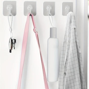 10/7 ganchos adhesivos resistentes para cocina, soporte de pared para baño con ventosas sin taladro, ganchos multifuncionales para toallas y almacenamiento, diseño elegante de metal para cocinas y baños modernos, ganchos utilitarios