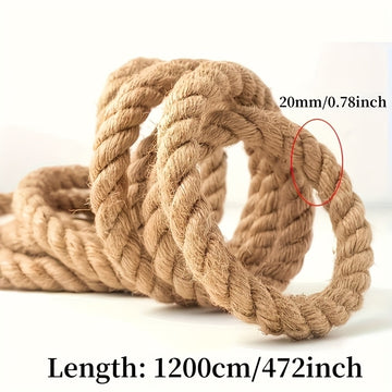 Cuerda de cáñamo amarillo natural de alta resistencia con diseño retorcido resistente, adecuada para manualidades, jardinería, hamacas, tira y afloja y decoración del hogar, esencial para la jardinería.