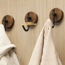 Gancho de Madera Maciza de Fácil Instalación para Puerta - Sin Taladro, Adhesivo Fuerte para Colgar Ropa y Toallas