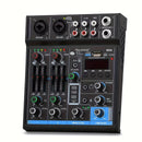 Depusheng M4 Mezclador de Audio de 4 Canales - Grabación USB, Alimentación Phantom de 48V, Ideal para Estudios y Actuaciones en Vivo