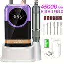 Kit de Máquina Profesional para Uñas Recargable 45000 RPM con Lima Eléctrica para Manicura, Eliminación y Pulido de Gel