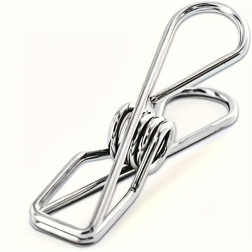 20pcs Pinzas para Ropa de Acero Inoxidable Premium - A Prueba de Óxido, Clips Metálicos Duraderos para Lavandería, Cocina y Viaje