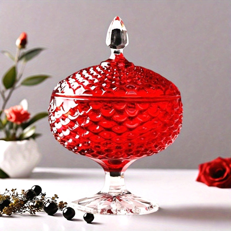 1 Unidad, 6,3 Pulgadas De Diámetro, Jarra De Dulces De Cristal Engrosado Único Con Tapo Que Puede Sellarse Y Almacee, Adecuada Para El Almacenamiento Y Conservación De Dulces. Es También Una Obra De Arte Ideal Y Uno De Los Regalos Exquisitos Para Amigos.