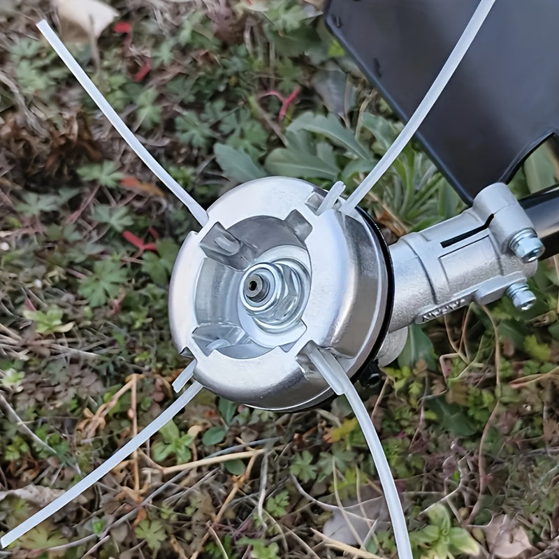 Conjunto de 21 piezas con 1 cabezal de corte de aluminio y 20 cables de acero de repuesto, incluyendo cubierta protectora profesional de aleación de aluminio y cabeza de hierba con cuerda de acero, muy adecuado para uso en jardinería