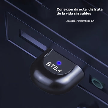 Adaptador inalámbrico USB 5.4, receptor USB, miniadaptador Plug and Play con EDR, compatibilidad automática con versiones anteriores de 5.3/5.1/5.0/4.2/4.1/4.0, para portátil, auriculares, teclado, ratón, altavoz, impresora - No requiere batería