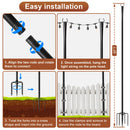 2/4/6 piezas de 3,05 metros de poste de luz exterior, poste de luces de cuerda de plástico y metal, diseño de tenedor para patio trasero, patio, barbacoa, jardín, boda