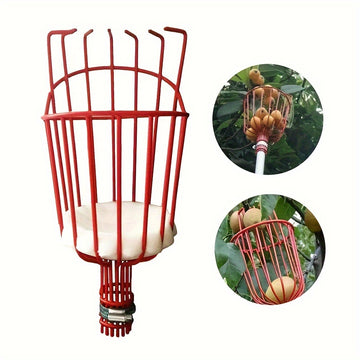 Herramienta Recogedora de Frutas Versátil con Cesta - Ideal para Manzanas, Naranjas, Aguacates, Bellotas, Limones, Peras y Mangos - Construcción Duradera de Metal