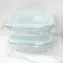 2 piezas de caja de vidrio para almacenamiento con gran capacidad, apta para refrigerador y microondas. Ideal como lonchera portátil para trabajo o residencia