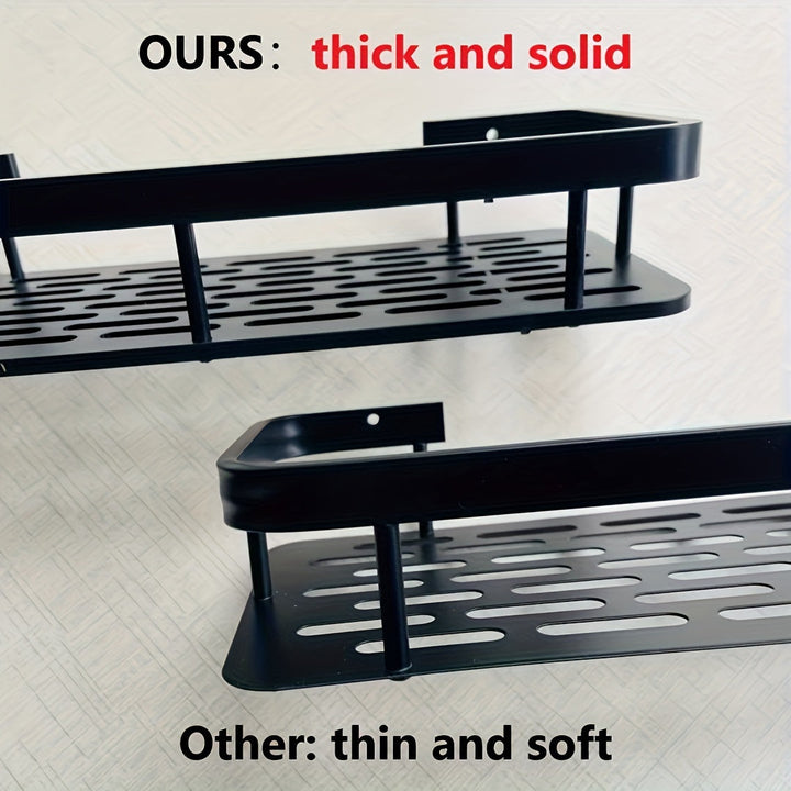 Estantería de pared grande para baño sin necesidad de taladrar, ahorradora de espacio, fácil instalación, almacenamiento para suministros de baño, cosméticos y champú, estante de plástico resistente con capacidad de carga alta, Organizadores de ducha