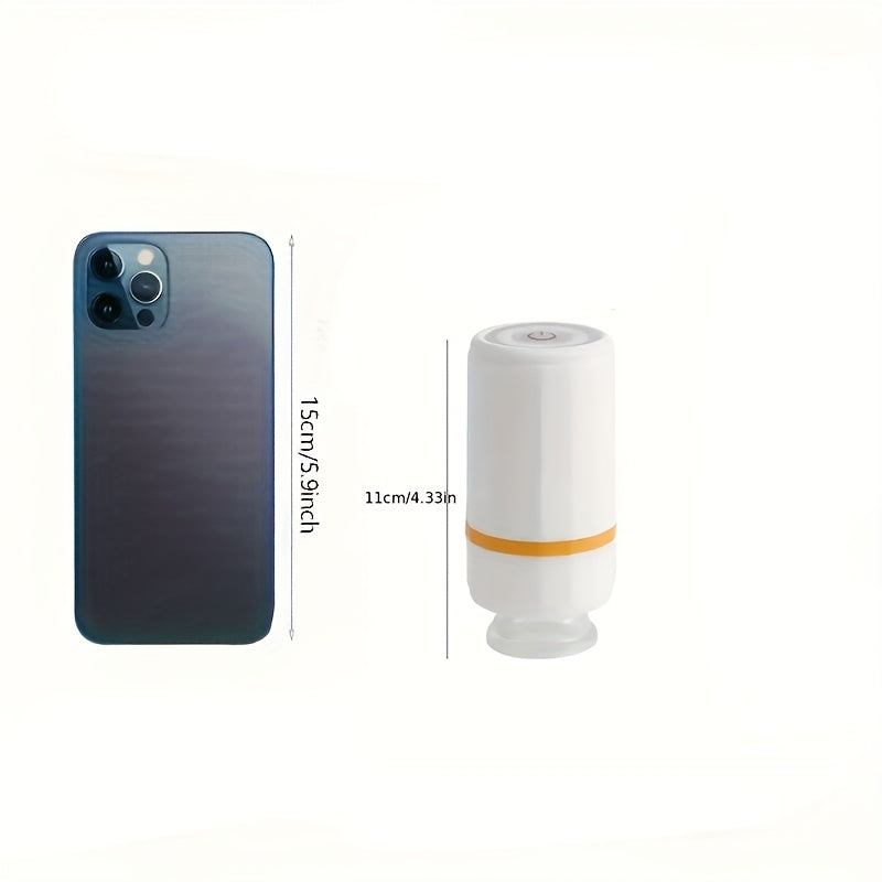 Conjunto de sellador al vacío de mano con bomba de aire eléctrica, máquina de vacío eléctrica mini con carga USB con batería de litio recargable de 500 mAh, bolsas de almacenamiento al vacío que ahorran espacio para la conservación de alimentos, bolsas d
