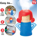1pc Limpiador de Microondas Creativo de Mamá Enfadada - Tipo Spray Fácil de Usar, Elimina Aceite y Suciedad, Plástico Rojo y Azul con Diseño de Flores, Ideal para Uso Doméstico