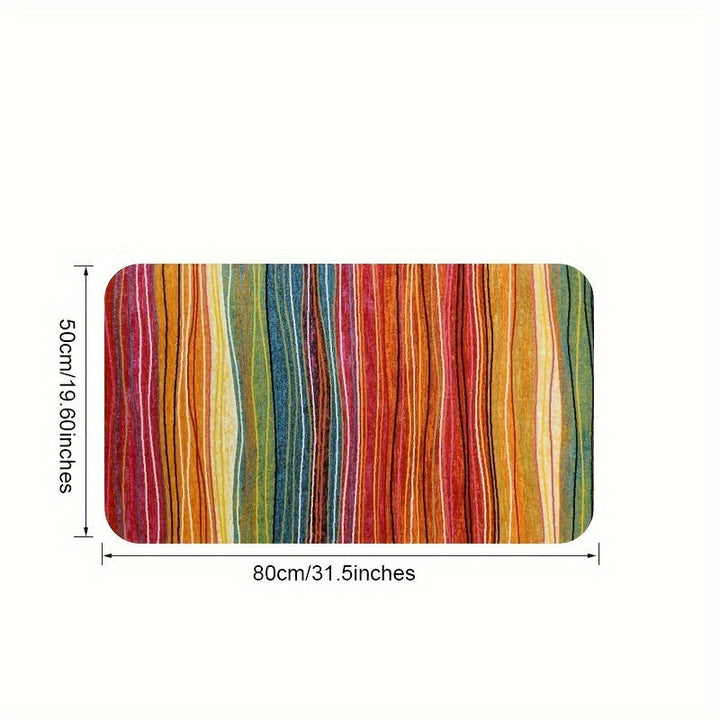 1pc alfombra de suelo antideslizante de esponja con patrón de rayas de 1.1cm de grosor, adecuada para alfombra de cocina, alfombra de baño, alfombra de sala de estar, alfombra de dormitorio, alfombra de exterior, adecuada para sala de estar, dormitorio,