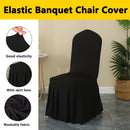 6/12pcs Funda para Silla con Falda, Cubierta Elástica Larga de Spandex para Silla de Comedor, Funda Protectora, Cubierta Elástica para Silla de Comedor de Boda, Desmontable y Lavable, Adecuada para Hoteles, Bodas, Banquetes y Decoración del Hogar