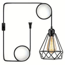 Lámpara de techo moderna de metal negro mate con interruptor, cable de 4,57 metros, base de bombilla media E26, eficiente en energía, montaje semibrillo, candelabro desmontable para salón, dormitorio, isla de cocina - 110V-130V enchufe estadounidense